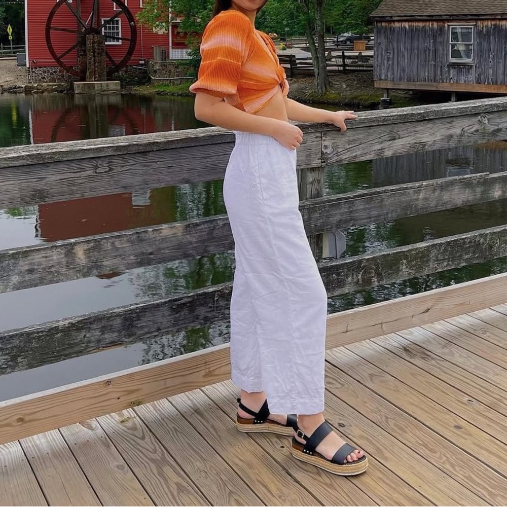 Abercrombie & Fitch White Linen Pants